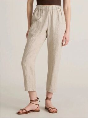 Quince linen tapered ankle pants Flax